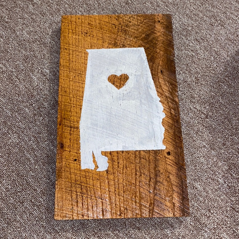 Handmade Alabama Wood Painting